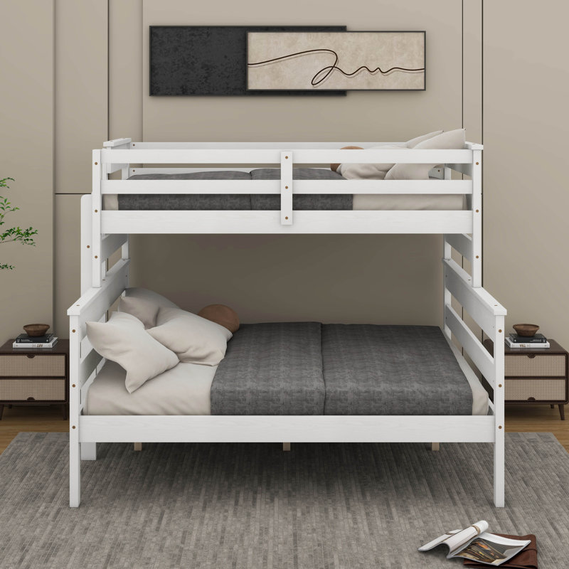 Twin XL Over Queen Bunk Bed With Ladder