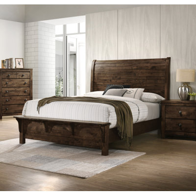 Solid Wood Sleigh Bed