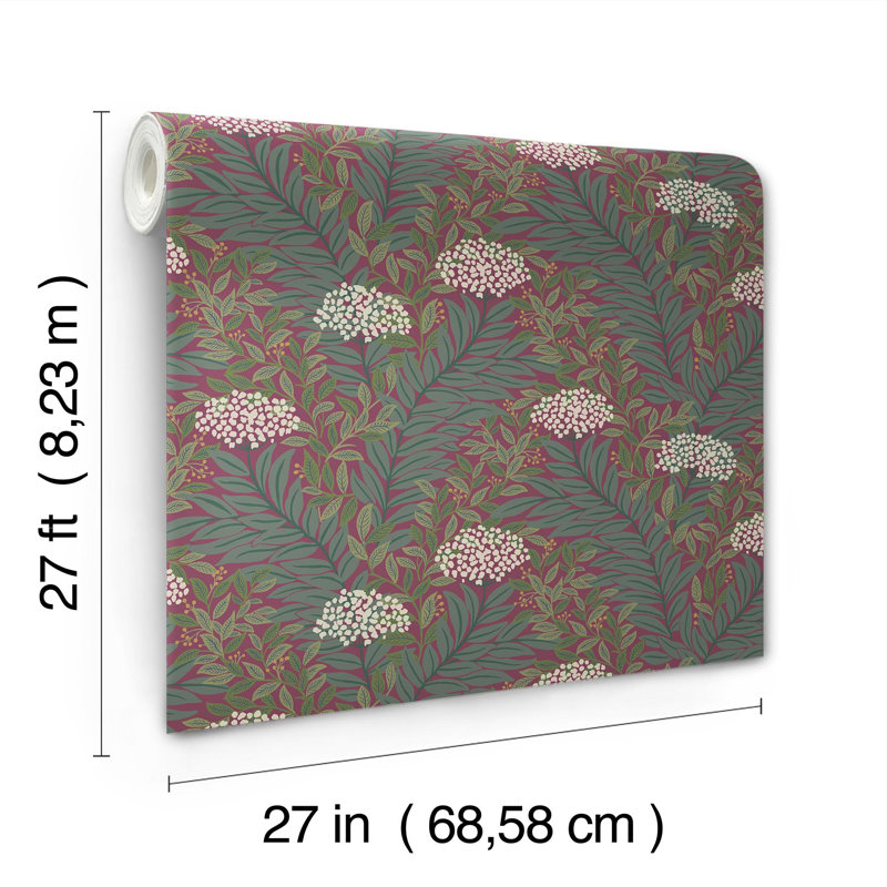 Highgrove Wallpaper, Burgundy