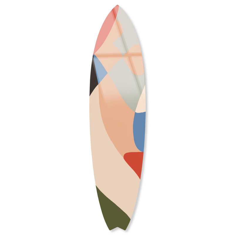 «Curved Planes I», planche de surf en acrylique par Notoriart, Avions courbés I