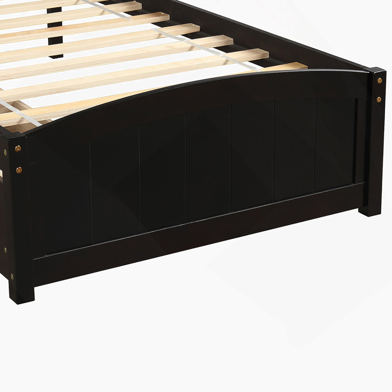 Platform Bed with Two Drawers, Espresso