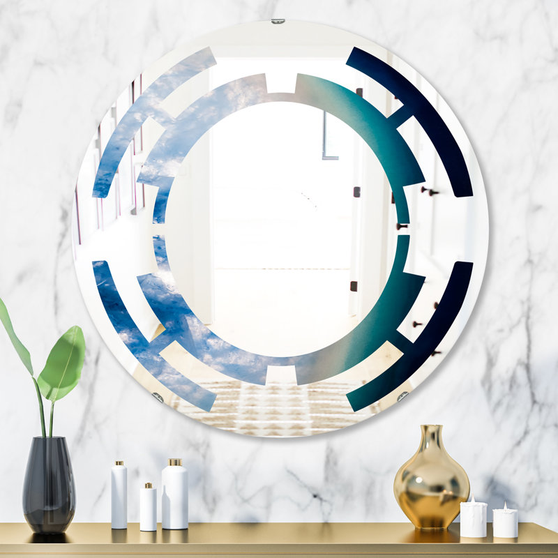Miroir mural moderne sans cadre Space Agate, H 23,6 po x l 23,6 po