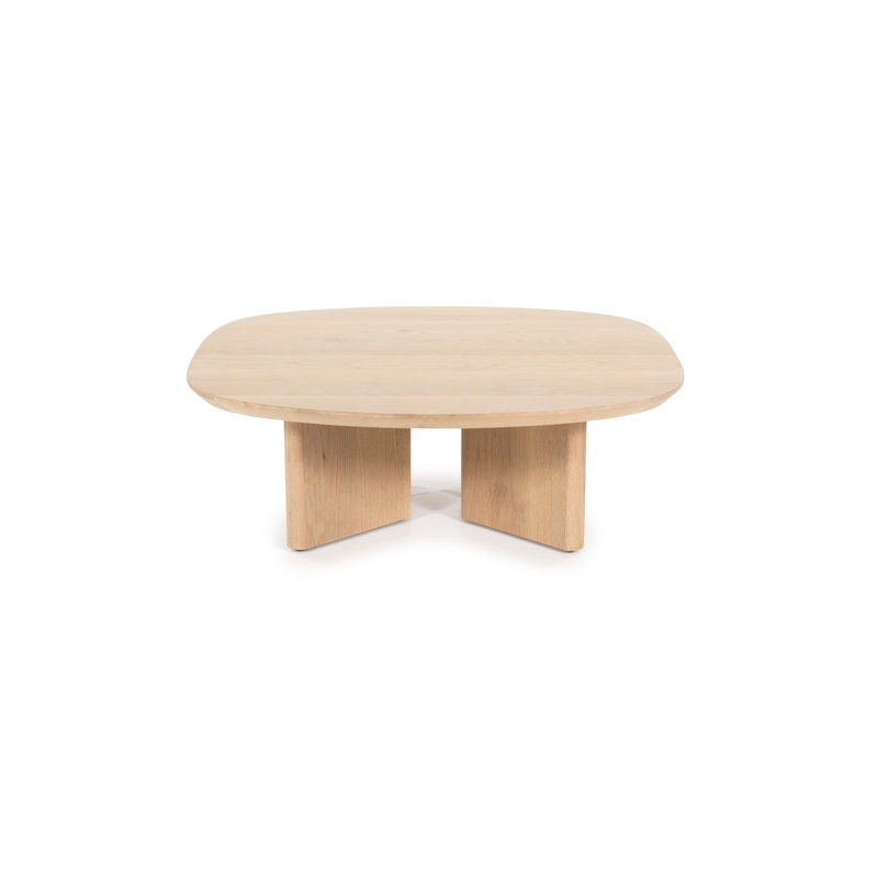 Solid Wood Single Coffee Table, Natural, 11" H x 31" L x 31" W 