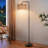63'' Arched/arc Rattan Floor Lamp With Bulb And Remote Control Included