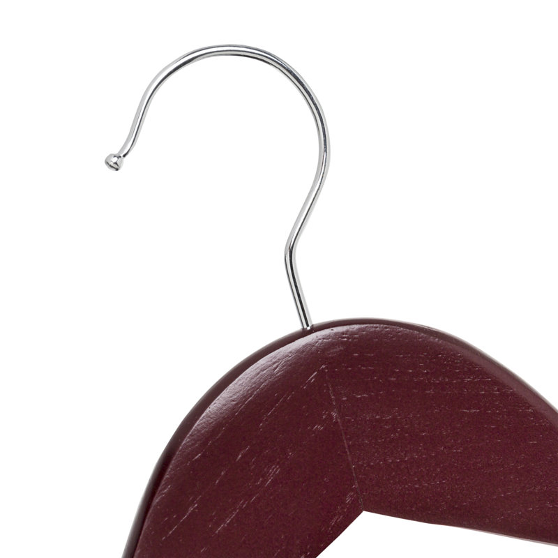 Cherry Wood Non-Slip Swivel Clothes Hangers, 24-Pack