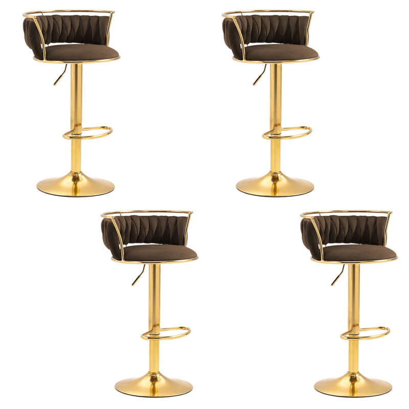 Tabouret de bar Christal, Café, Or