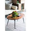 Table basse ovale en bois et fer, 39 po x 26 po x 16 po, finition naturelle, Union Dazzle Finish Union, leurre