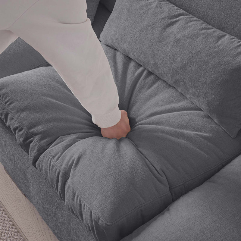 Repose-pieds de canapé modulaire en L 114,5 po, Gris foncé