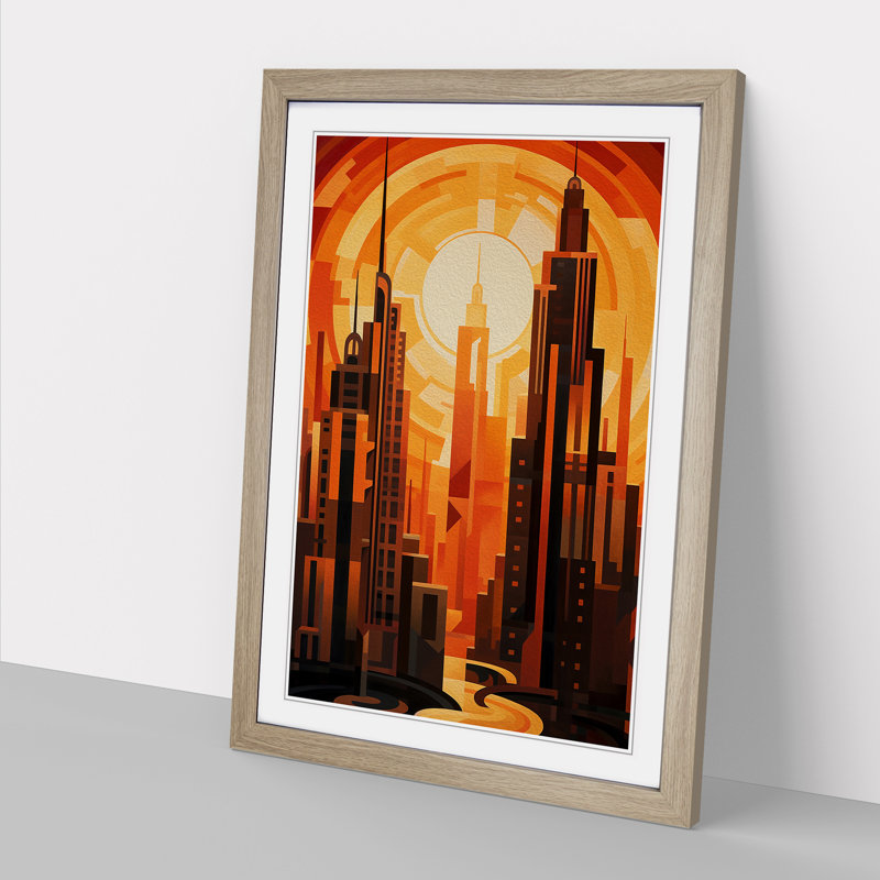 Single Picture Frame Print on Wood, Oak Framed, 64cm H x 46cm W