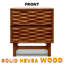 Gerrell Elara Solid Wood 2-Drawer Nightstand with Sculpted Front – Mid-Century Modern Bedside Table for Bedroom or Living Room, Walnut Finish-112747308