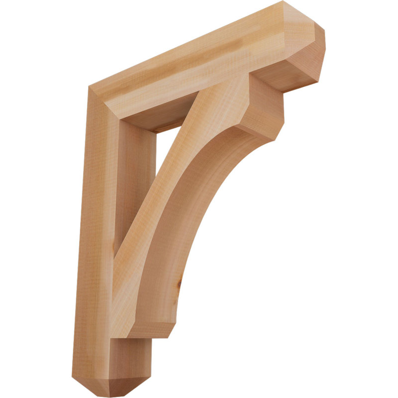 H Wood Bracket/Corbel, Western Red Cedar (Smooth), 24" H x 3.5" W x 20" D