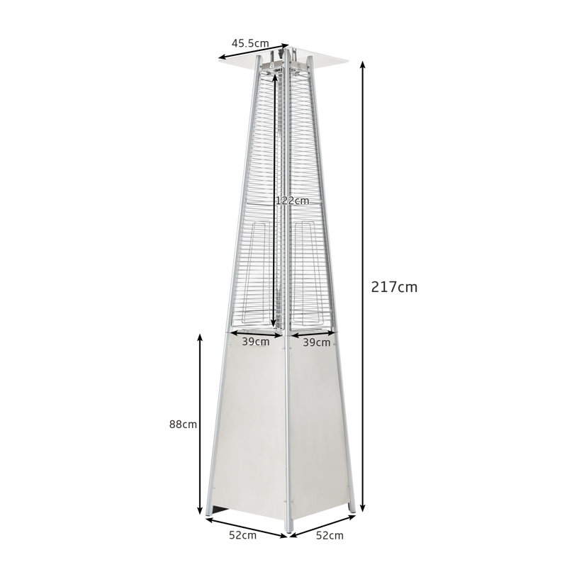 Downton Stainless Steel Propane Standing Patio Heater