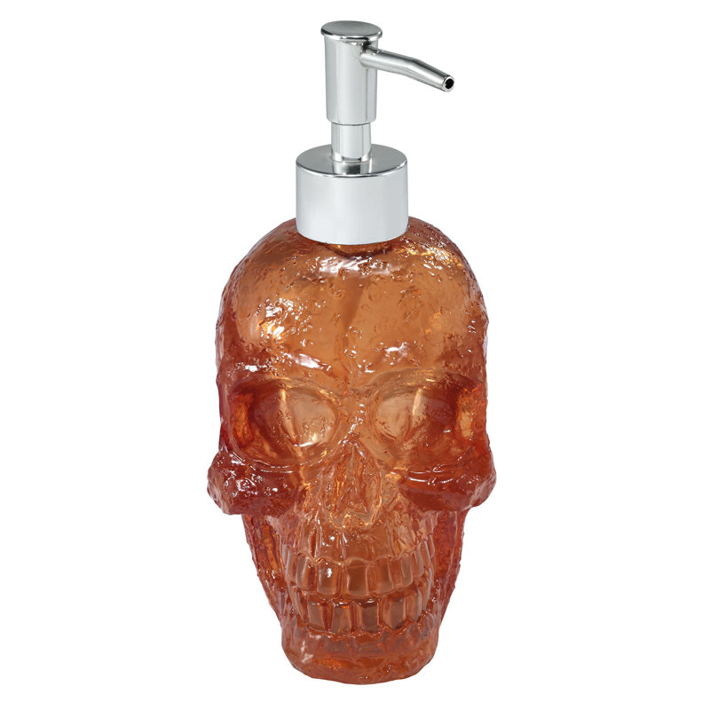Halloween Skull Orange Resin Soap Dispenser