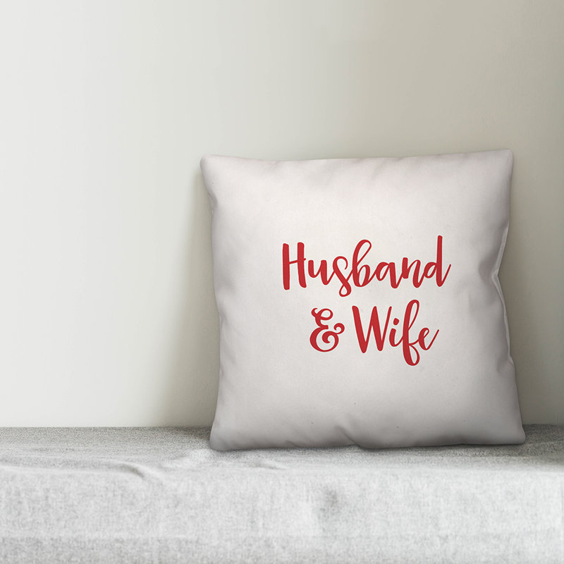  Coussin mari et femme, Blanc / rouge, Housse de coussin