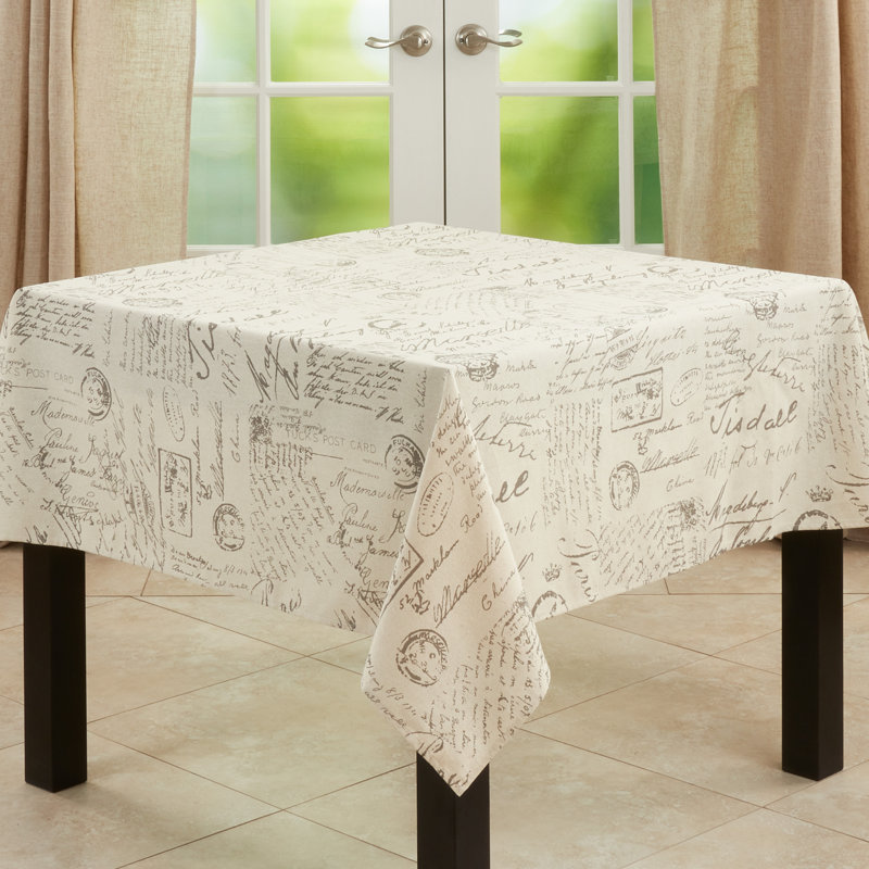 Noren Old Fashioned Vintage Script Print Design Tablecloth