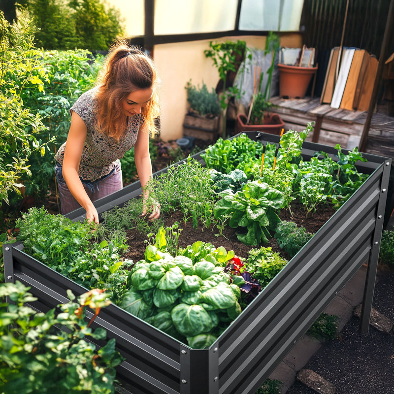 Metal Elevated Planter, 120 x 58 x 80cm