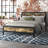 Marla Rivet Metal Frame Platform Bed with Industrial-Inspired Style Headboard -579247695-631690027