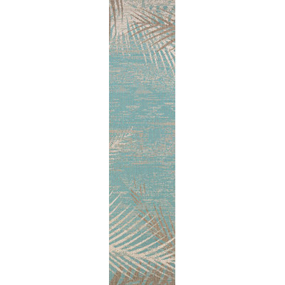 Tapis de couloir d'extérieur bleu turquoise Waddington