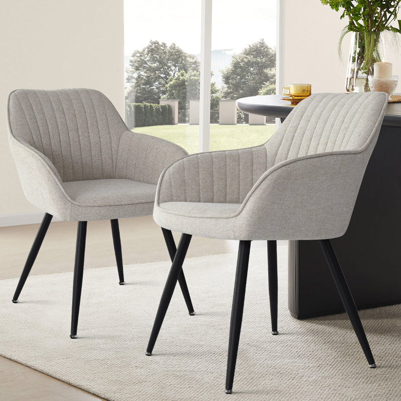 Adella 23" W Dining Armchair (Set of 2), Beige
