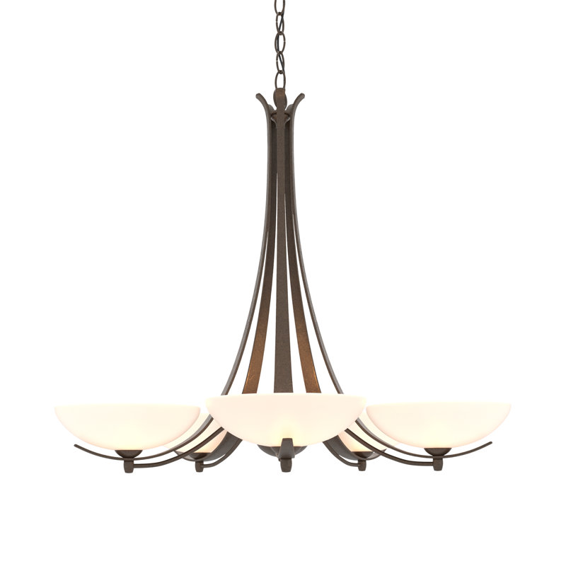Aegis 5 - Light Shaded Classic/Traditional Chandelier, Bronze