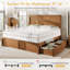 Lit en bois massif moderne H 50 "avec 2 tiroirs de rangement Adainville-1913766678-1918144297
