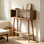 Simple Rectangular Brown Solid Wood Console Table
