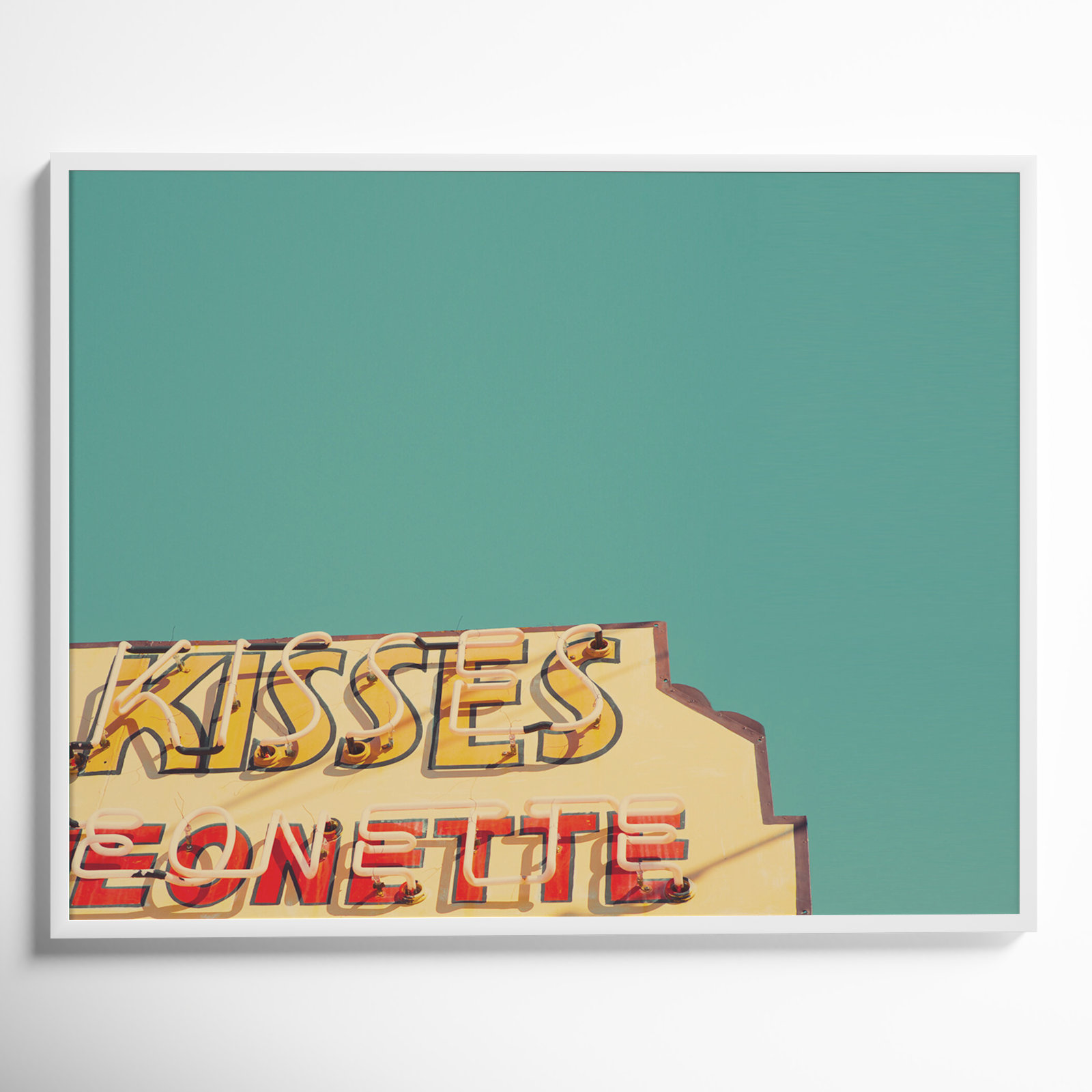 Kisses by Robert Cadloff, White, 34.25" H x 43.25" W x 0.88" D