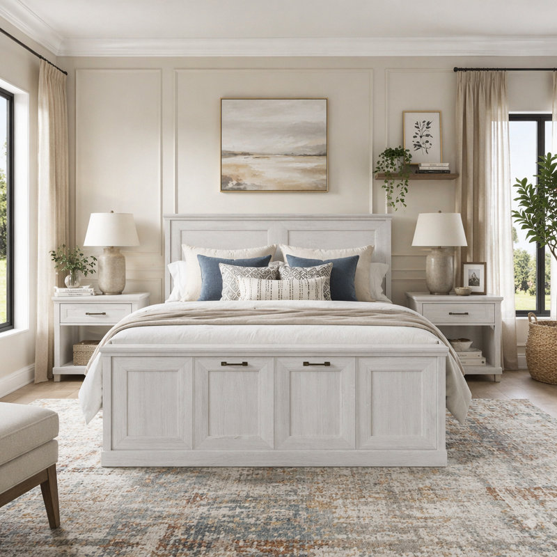 Horizontal Murphy Bed with Cabinet and Space-Saving Design
