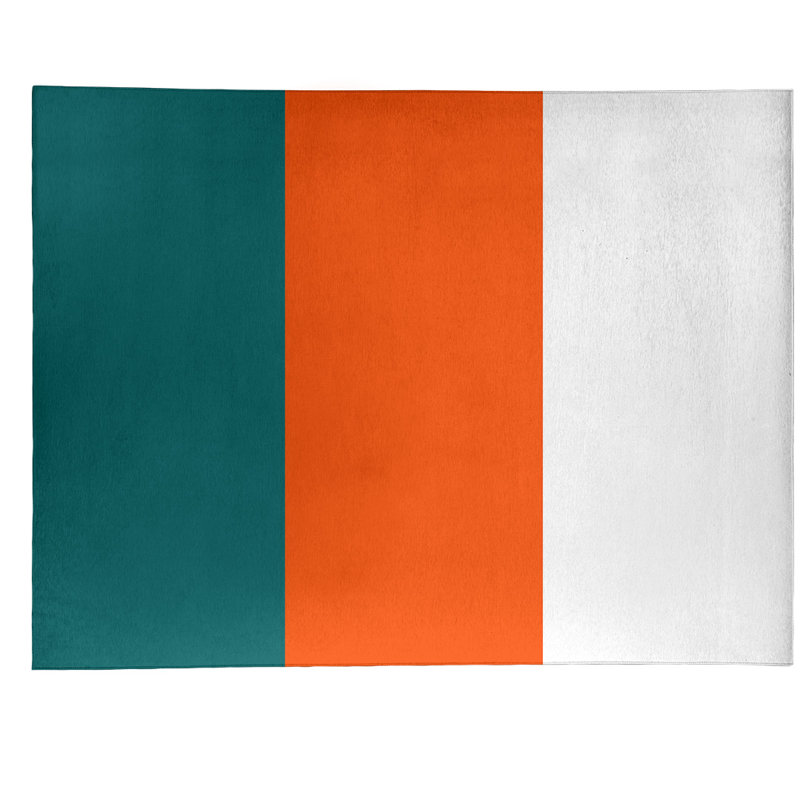 Tapis de zone en poly retour à rayures de football miami miami, Rectangle 5 pi x 7 pi