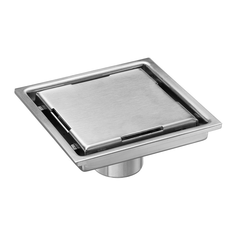 6" AISI 304 Stainless Steel Shower Drain With 2-In-1 Tile Insert Panel With Adjustable Feet, Floor Drain In Bathroom
