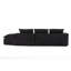 Canapé modulaire noir à 3 places avec méridienne, revêtement, minimaliste moderne, pour salon modulaire minimaliste, tissu faisant face à droite, noir-186608921