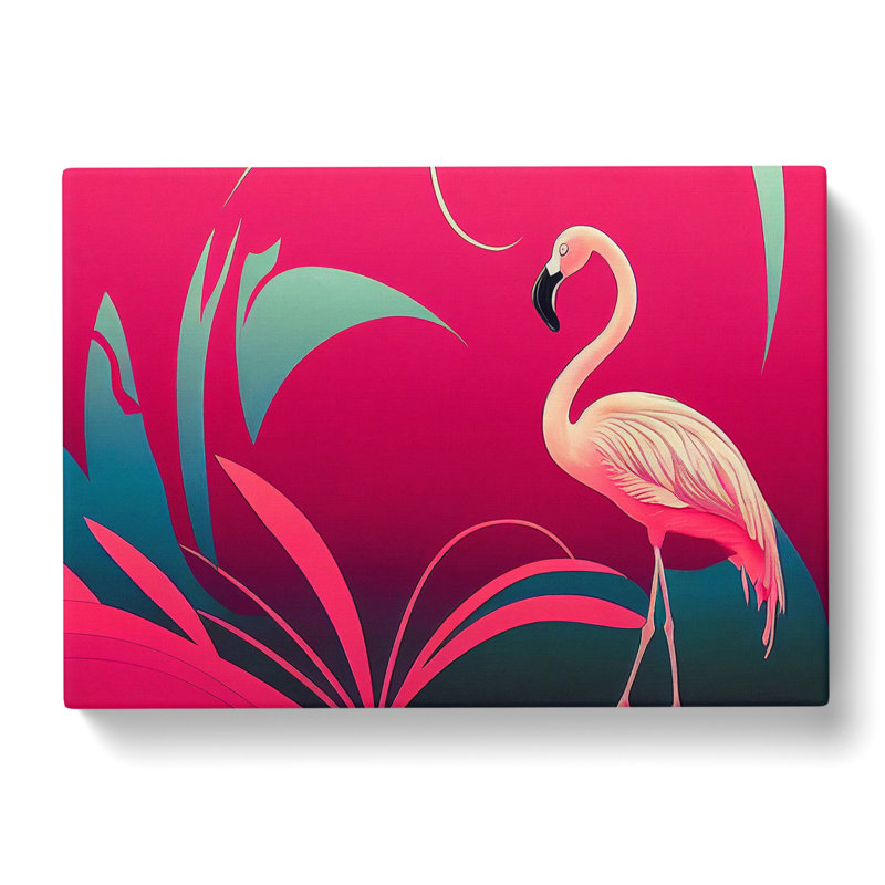 Spectacular Flamingo Abstract - Wrapped Canvas, 50cm H x 76cm W x 3cm D