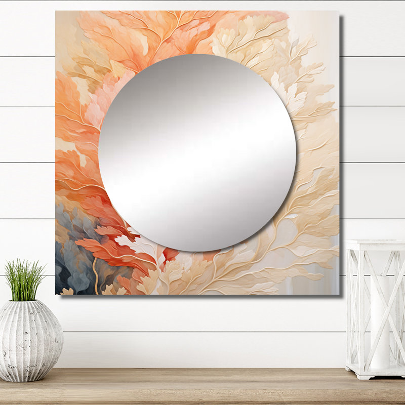 Degroot Coastal Coral Collage VI - Under Water Square Mirror For Wall Art Decor, 36" x 36"