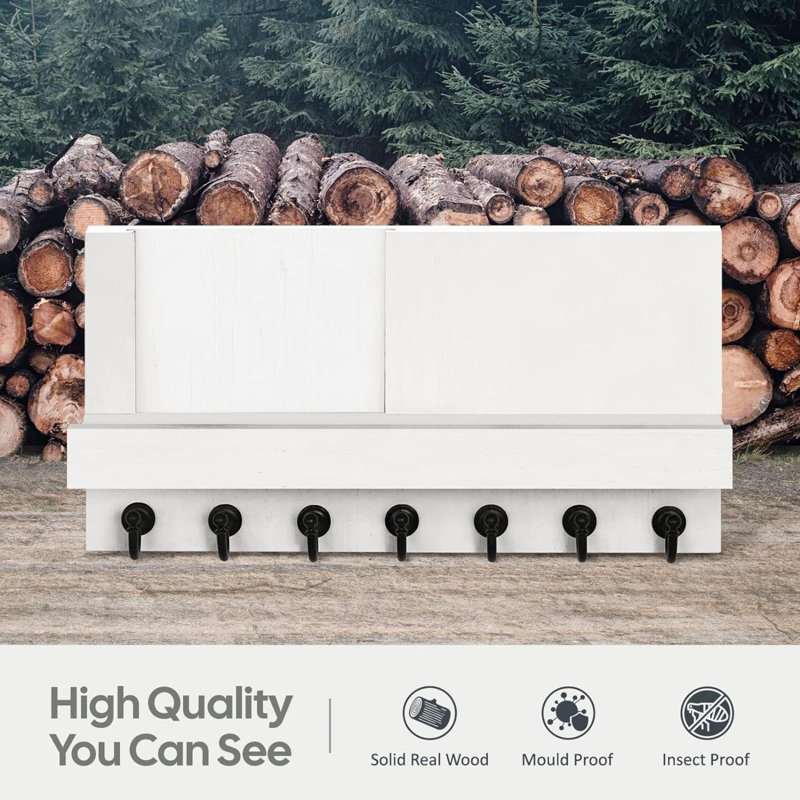 Adonna Wood Wall Organizer, White