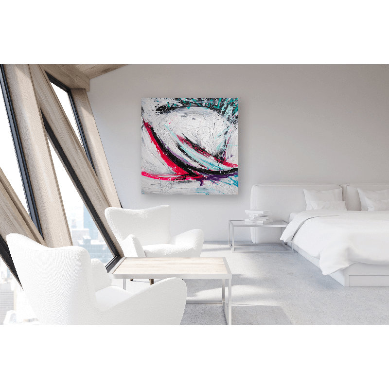 Miami Vice On Giclee Canvas Hand Embellished Art, 30" H x 30" W x 1.5" D, Wrapped Canvas