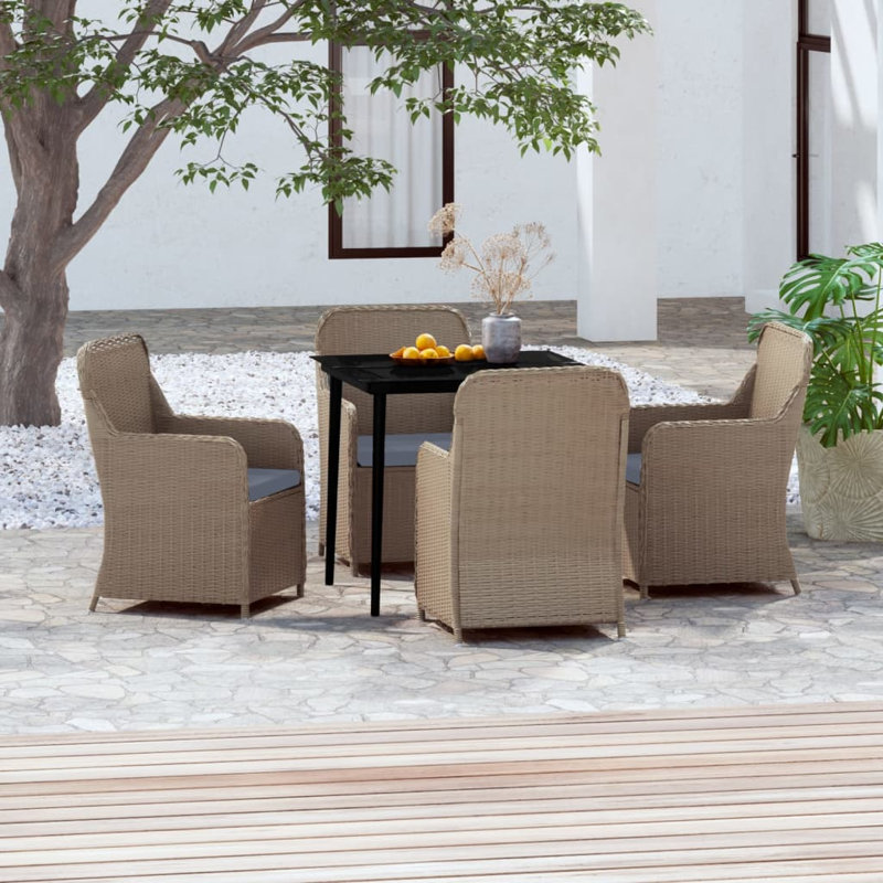 Square 4 - Person 31.5" Long Dining Set, 31.5" L x 25.59" W x 29.13" H, Black 1