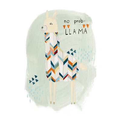 Llama Squad I by June Erica Vess - Painting on Canvas