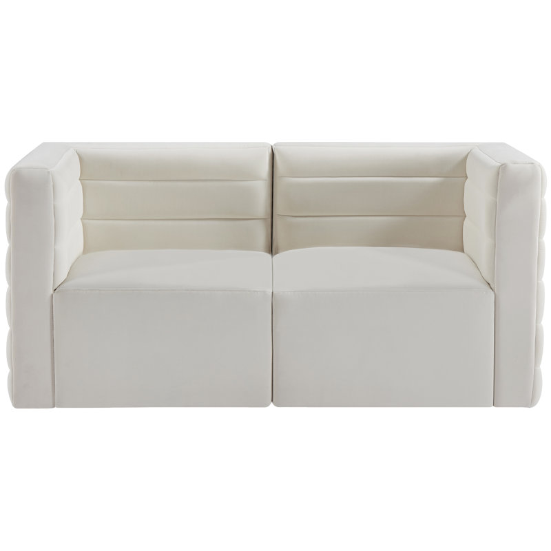 Canapé modulaire Enso, Velours crème