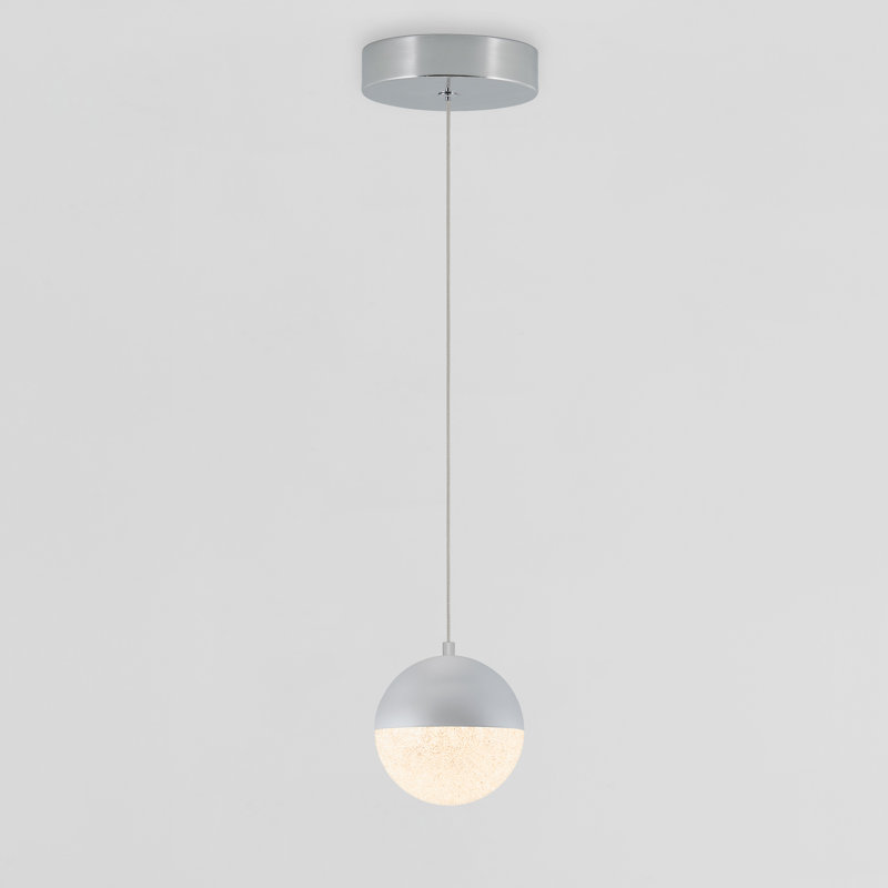 Chrome Globe LED Pendant Light with Glass Diffuser