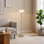 Lampadaire moderne de style Mid-Century de 131,5 cm avec abat-jour triple en verre – Lampe sur pied d'inspiration vintage avec base stable pour salon ou chambre