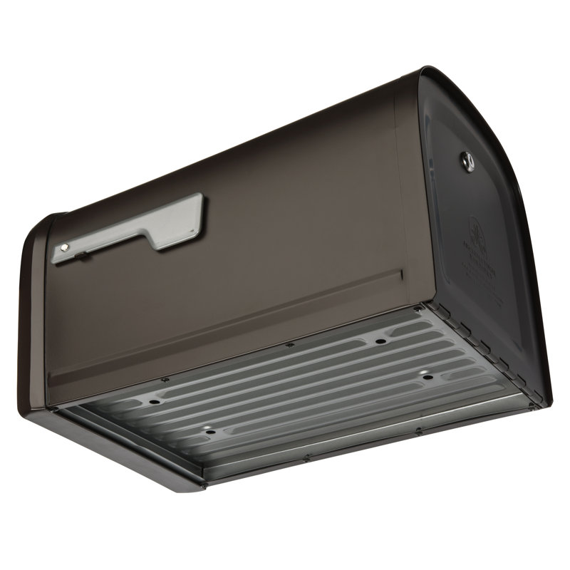 Large Rubbed Bronze Steel Locking Post Mount Mailbox