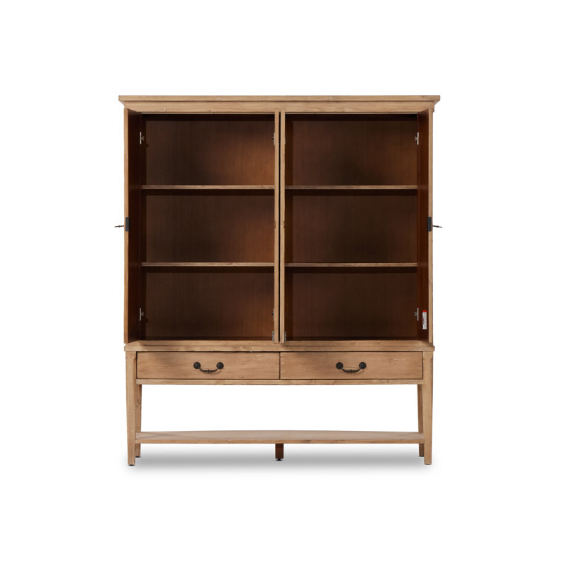 4 - Door Solid Wood Armoire, Aged Light Pine