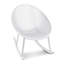 Chaises berçantes scandinaves minimalistes pour le patio, chaises berçantes en forme d'œuf et chaises d'intérieur et d'extérieur en plastique toutes saisons avec design perforé respirant pour la terrasse, le balcon, le solarium et le bord de la piscine, blanc-388396962