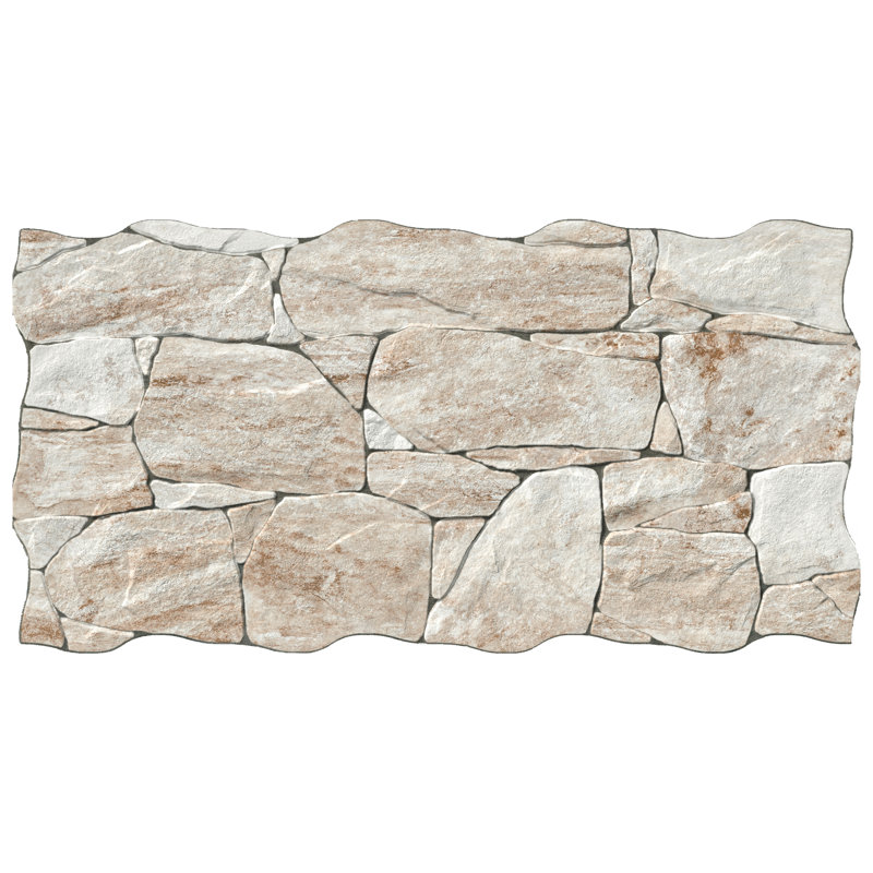 Caldera Roques 13" x 25" Porcelain Stone Look Wall & Floor Tile, Beige
