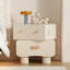 Mini table de chevet créative de couleur blanche de 17,72 po de style crème simple et moderne