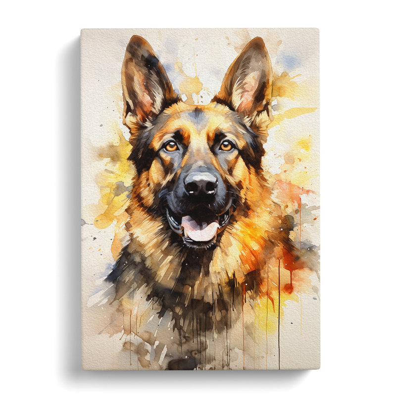 German Shepherd Modern - Wrapped Canvas, 76cm H x 50cm W x 3cm D