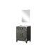 Meuble-lavabo en chêne noir l 24 po x P 18 po avec comptoir en acrylique et miroir - fermeture en douceur, généreuses options de rangement disponibles