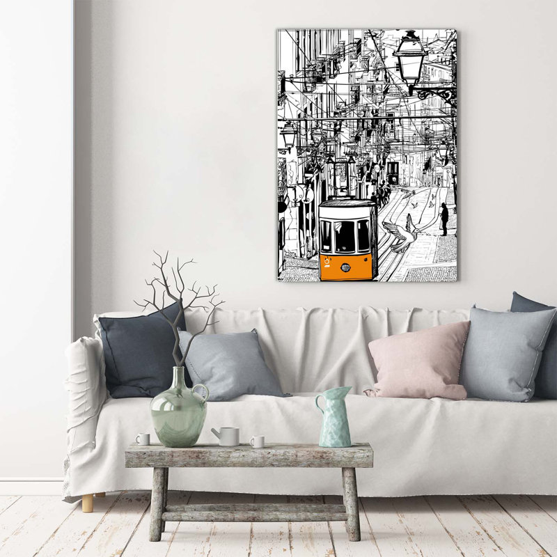 Tram In Lisbon - Wrapped Canvas Print