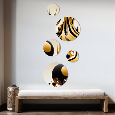 Ensemble de 5 décorations murales 5 Rising Gold II