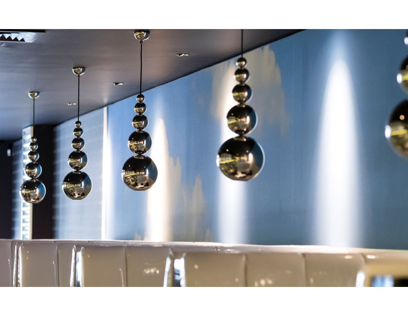 Mini Bubble Globe Chrome Spotlight Pendant